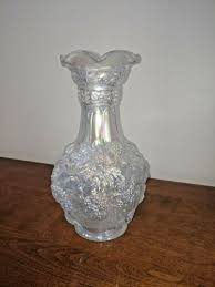 White Carnival Glass Loganberry Vase