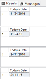 dates using format function in sql server