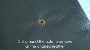 repairing a burn hole in leather you
