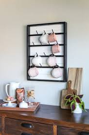 diy wall mounted coffee mug display rack