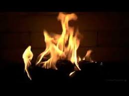 Slow Burning Orange Flame Fireplace