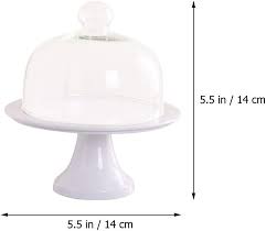 Numb Ceramic Cake Stand With Glass Dome