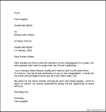 Letter Of Resignation From Church Gallery Of Sample Letter Changing