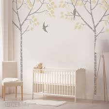 Birch Tree Birds Wall Stencil Pack