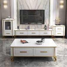 Modern White Tv Stand Tempered Glass