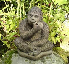 Stone Garden Sitting Gorilla Ornament