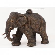 Side Table With Elephant Base Kenya