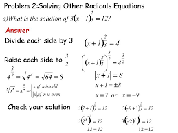 solving square root and other radical