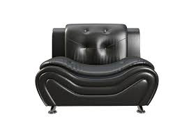 Faux Leather Club Chair Black 3d