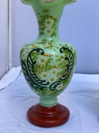 Green Victorian Bristol Glass Vases