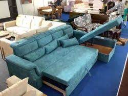 velvet light blue sofa bed 5 seater
