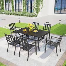 7pc Patio Dining Set With 59 X35