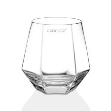 raw diamond octagonal whisky glass set