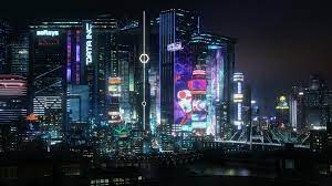 Wallpaper cyberpunk city