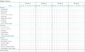 Chore Schedule Template Bookmylook Co