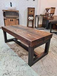 Coffee Table Industrial Chunky Rustic