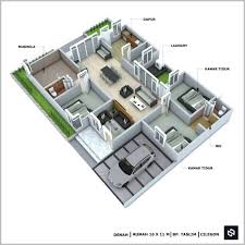 Desain rumah btn 2 kamar tidur. 30 Denah Rumah Type 60 Desain Minimalis Terbaru 2020