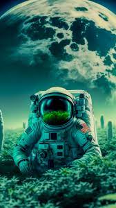 astronaut planet digital art 4k