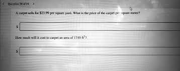 of the carpet per square meter