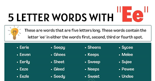 5 letter words with ee 60 useful