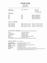 Musical Theatre Resume Template Best Of Theater Resume