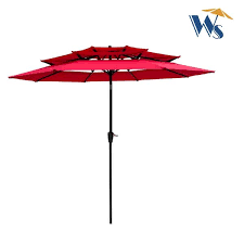 9 Ft 3 Tiers Market Patio Umbrella