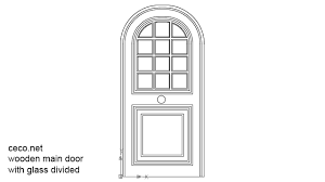 Autocad Drawing Wooden Main Door With