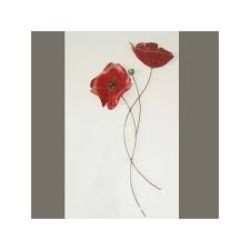 Ceramic Wall Sculpture Poppies With A
