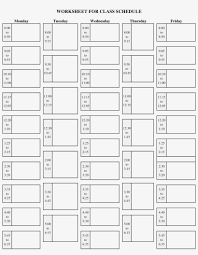 Blank School Schedule Printable Number Png Image