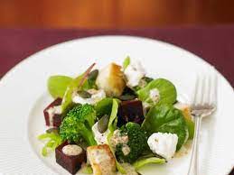 Roasted Beetroot Broccoli And Goats Cheese Salad gambar png
