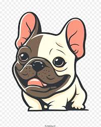 cartoon smiling french bulldog puppy