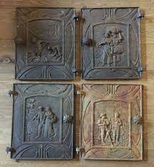 4 Antique Fireplace Doors 4 Iron