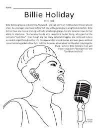 Cleopatra coloring page or poster. Billie Holiday Biography Coloring Page And Word Search Tpt