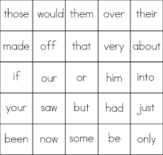 Sight Word Games Bingo Sight Words Reading Writing Spelling
