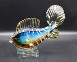 Art Glass Murano Style Large Fish 9x7