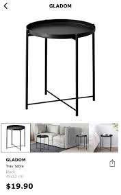 Ikea Gladom Tray Side Table Furniture