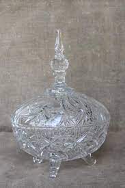 Vintage Crystal Clear Glass Candy Dish