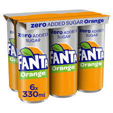 fanta orange zero added sugar 6 x 330ml