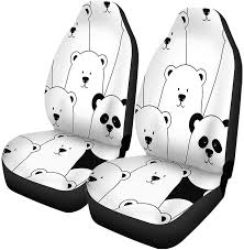 Set Of 2 Car Seat Covers Panda Bear