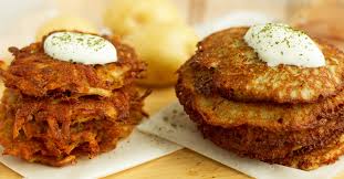 Add the grated potatoes and grated onion onion to a large bowl. Potato Pancakes Vs Potato Latkes The Cookful