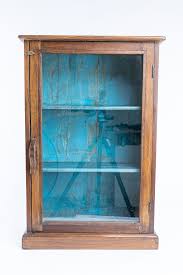 Reclaimed Wooded Wall Cabinet With Blue