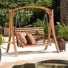 Patio Garden Swing Chair Wooden Set