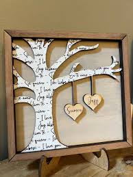 Personalized Tree With Hearts Gift