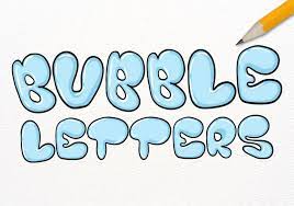how to draw bubble letters design