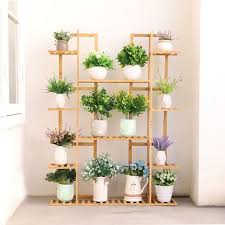 Vertically Dual Bamboo Plant Stand