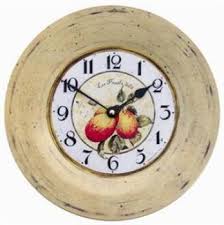 Tin Plate French Wall Clock Plum