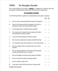 Employee Disciplinary Action Form With Checklist Business Mentor