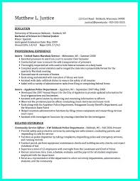 Criminal Justice Resume Uses Summary Section Of The