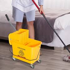 homcom 5 gallon janitor mop bucket w