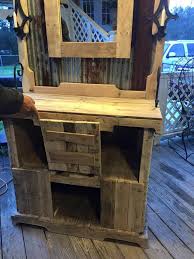 wooden pallet dresser table with mirror